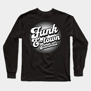 FUNK E-TOWN SOUNDCAST  - Staged Gradient Logo (Grey) Long Sleeve T-Shirt